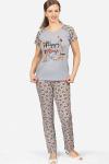 Костюм домашний с брюками, принт, меланж (529-1)