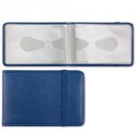 Визитница/кредитница однорядная, BRAUBERG "Iguana" на 24 карты, под кожу змеи,застежка, т.син,232288