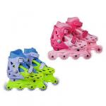 SILAPRO Коньки роликовые раздвижные база пластик, колеса ПВХ M:35-38, 4 цвета