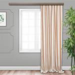 Штора портьерная Вельвет однотонный светло-бежевый 190*260 1 шт.