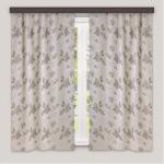 Комплект портьер для кухни Жаккард Фиалка темно-бежевый  135*180*2шт