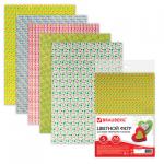 Цветной фетр для творчества А4 BRAUBERG/ОСТРОВ СОКРОВИЩ с рисунком, 5 л. 5 цв., толщина 2 мм, Геометрия,660652