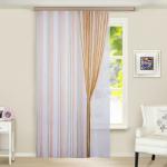 Штора Кисея Радуга 290*290 зелено-оранжевая