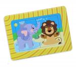 Пазл в рамке "Слоненок и львенок" 4 эл (14,5*10,5 см) (Мин.отгрузка от 10 шт)