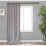 Штора портьерная  жаккард-печать двусторонний Бесконечность бок  коричневый 190*275 1 шт.