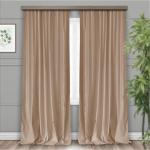 Комплект  портьер Сатин однотонный темно-бежевый 190*275 2 шт.