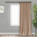 Штора портьерная Сатин однотонный темно-бежевый 190*275 1 шт.