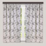 Комплект портьер для кухни Жаккард Фиалка  светло-бежевый  135*180*2шт