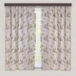 Комплект портьер для кухни Жаккард Фиалка темно-бежевый  135*180*2шт