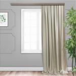 Штора портьерная  жаккард двусторонний бежевый 135*260  1 шт.