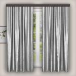 Комплект портьер для кухни Блэкаут ”Водевиль”  серебро 135*180*2 шт.