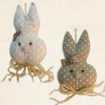 64595349/47 подвеска "Зайчик" ткань горошек 11cm 2/уп