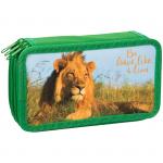 Пенал 3 отделения, 190*110 ArtSpace "Дикие кошки. Лев", ткань, ПК12-20_16319