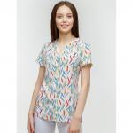 Блуза женская арт. 908-4, розово-бирюзовая