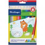 Карандаши Berlingo Жил-был кот 18  цв., трехгран., картон. уп., европодвес, CP00518