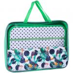 Папка с ручками А4 ArtSpace "Тропический стиль", молния вокр., доп. откид. секция, пластик, 50мм, ПТР-111_25502