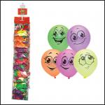 Воздушные шары,  10шт., М10/25см, Поиск "Улыбки", флуоресцентные, европодвес, стриплента, 4690296054342