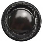 Тарелки бумажные ламинированные ПатиБум "Black", 18см, 6шт., еврподвес, 6056797