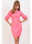 00125 Платье-футляр  ярко-розовое из костюмной ткани