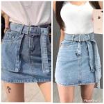 Джинсовая юбка с накладным карманом LE