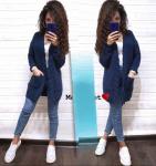 Вязаный кардиган коса спереди DUN