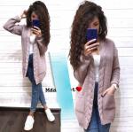 Вязаный кардиган коса спереди DUN