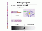 Карандаш чернографитовый Happy Graphix Цветочки НВ