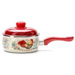 2681-1.85 Ковш эм. 1,85 л с крышкой сфер./176466/Экскл "Золотой Петушок"