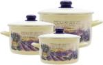 2405-0 Набор посуды с мет. крышкой 6 пр.(2,0л,3,0л,5,0л) /129650/Экскл "Лаванда"