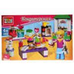 Игрушка конструктор "Город мастеров" кондитерская, с фигурками, 94 дет. в русс. кор. в кор 36шт