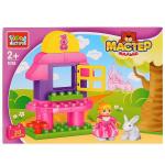 Игрушка конструктор "город мастеров" большие кубики: девочка с кроликом, 20 дет., в кор.16шт