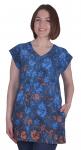 Блузка-туника женская Охра на синем. Арт: 40-04/40-01-БФ/Ис