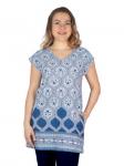 Блузка-туника женская Узор на голубом. Арт: 40-04/40-01-БФ/Ис