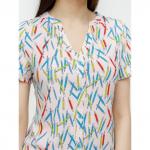 Блуза женская арт. 908-4, розово-бирюзовая