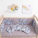 Бортик Крошка Я «Еноты», из подушечек (32 ? 32 см, 12 шт.), бязь/синтепон