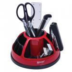 Канцелярский набор BRAUBERG "Микс", 10 предметов, вращ. конструкция, черно-красный, блистер, 231929