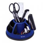 Канцелярский набор BRAUBERG "Микс", 10 предметов, вращ. конструкция, черно-синий, блистер, 231930