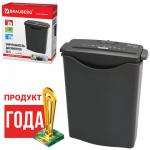 Уничтожитель (шредер) BRAUBERG S6-S, 1 чел, 1 ур.секр., полоски 8мм, 6 лист, 7,5 л, карты, 531087