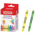 Восковые карандаши ПИФАГОР "СОЛНЫШКО", НАБОР 24 цв., 227281