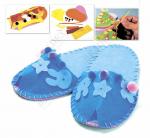 DE 0151 Набор для творчества «ШЬЕМ ТАПОЧКИ» модель Цветок голубой Art and craft kit Slippers DIY - Blue