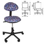 Кресло детское КР09Л, без подлокотников, синее с рисунком, ш/к 23972