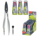 Циркуль MAPED (Франция) "Study", 120мм, металлический, грифель 2мм, ассорти, пенал с европод, 119450