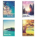 Тетрадь А4 96л. BRAUBERG гребень, клетка, обложка картон, 4 СЕЗОНА, 403071