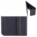 Зажим для купюр FABULA "Brooklyn" нат. кожа, контрастная отстрочка, 86х126мм, син, Z.11.BR,ш/к-96331