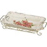 126-527 БЛЮДО НА МЕТАЛЛ.ПОДСТАВКЕ "КОРЕЙСКАЯ РОЗА" 28*16 СМ. ВЫСОТА=7 СМ. (КОР=8ШТ.)