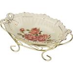 126-525 БЛЮДО НА МЕТАЛЛ.ПОДСТАВКЕ "КОРЕЙСКАЯ РОЗА" 22*14*9 СМ.(КОР=12ШТ.)