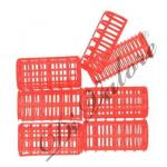 Бигуди Решетка КРАСНЫЕ 6шт Д 3,2 см длина 6,8 см (301-254)