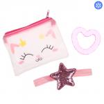 Детский набор «Для Малышки», 3 предмета: повязка на голову, прорезыватель охлаждающий, сумочка