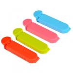 Набор зажимов для пакетов 4 шт., пластик, 6 см, 4 цвета