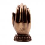 Будда в ладони WU-75173-Y1 мраморная крошка и смола 18см